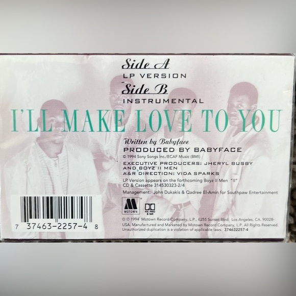 2 1990s R&B cassettes, 1 new, 1 GUC, TLC & Boyz 2 Men - Picture 3 of 5